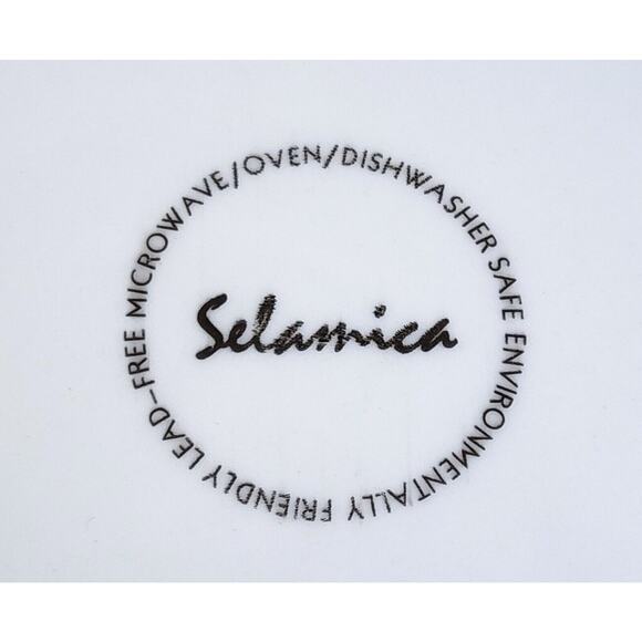 PLATES-SMALL BITES/APPETIZER/BUFFET-SALAMICA-Abstract Design-Red-Orange-Set of 2 - Picture 7 of 9